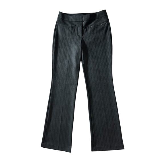 Express Pinstripe Editor Wide Waistband Flare Leg Low Rise Dress Pants - NWT! - Picture 6 of 7